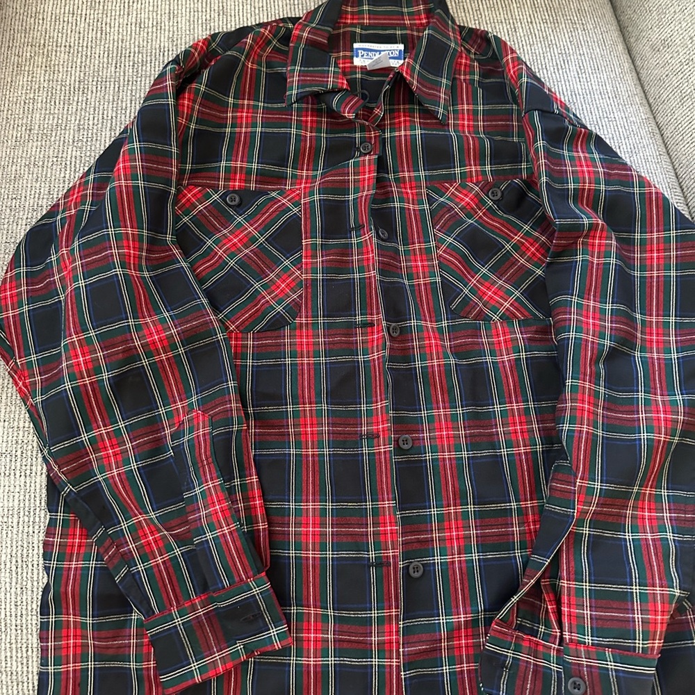 Pendleton Vintage Mens Knockabouts Long Sleeve 100% Virgin Wool Plaid Shirt M